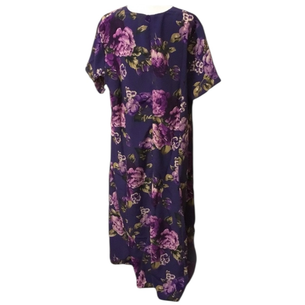 COLDWATER CREEK Purple Floral Maxi Dress Size 10 -- Career/Office/Academia - Picture 3 of 8